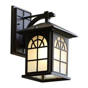 <b>Solar</b> Outdoor Wall <b>Lantern</b> Aluminum Alloy Tempered Glass Diffuser 2700K Warm White LED <b>Garden</b> Lighting 10-Year Warranty - Product Image 1