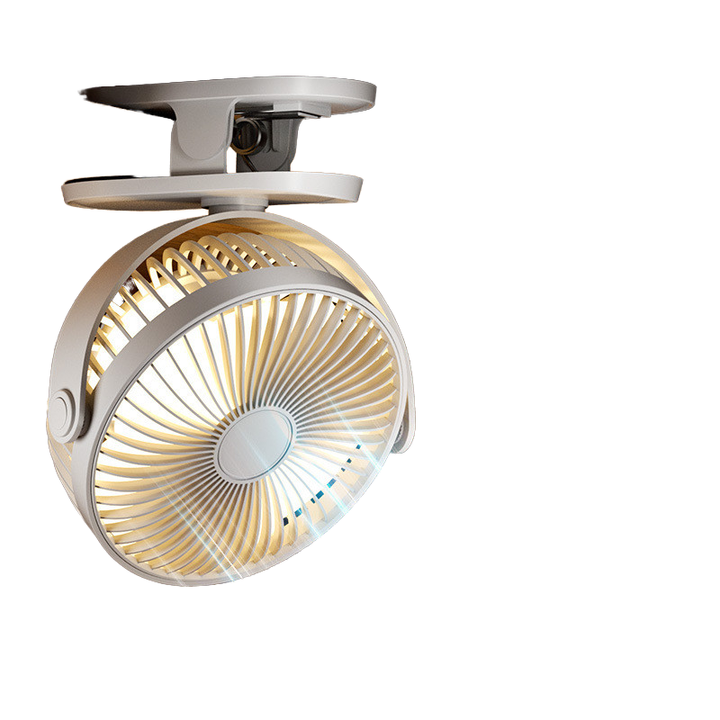 Source Factory Ventilatoare portabile cu rotatie de 360 de grade Ventilator de racire reincarcabil cu 3 viteze de fixare pe birou Ventilator reincarcabil de 4,5 inchi
