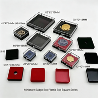 Boîte de présentation transparente en plastique vierge pour badges, médailles et épingles, avec insert floqué à charnière, moulée par injection, pour la maison