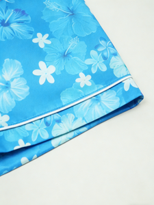 Set Pigiama Corto in Raso Blu Hawaiian Daze per Bambine, Set Abbigliamento da Notte per Bambini - Product Image 5