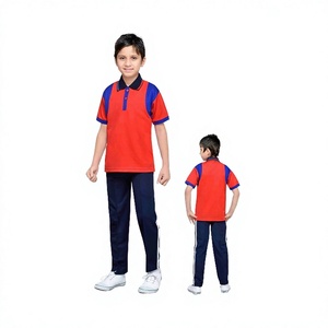 Premium Boys' School Sports Uniform Set-100% Cotton Short Sleeve <b>T</b>-shirt & <b>Track</b>-pant Comfortable Durable Breathable - Product Image 1