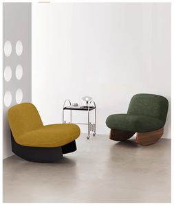 Sedia a <span class=keywords><strong>Dondolo</strong></span> Minimalista Italiana, Poltrona Singola in Legno Massello per Soggiorno e Camera da Letto, Arredamento per Salotto - Product Image 1