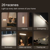 Lumière de placard sans fil rechargeable à détecteur de mouvement, 54 LED, lumière sous armoire avec panneau LED en aluminium, super lumineuse