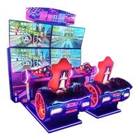 Simulateur de course dynamique à 2 joueurs, jeu d'arcade, machine de conduite automobile à écran HD à monnayeur pour parc d'attractions