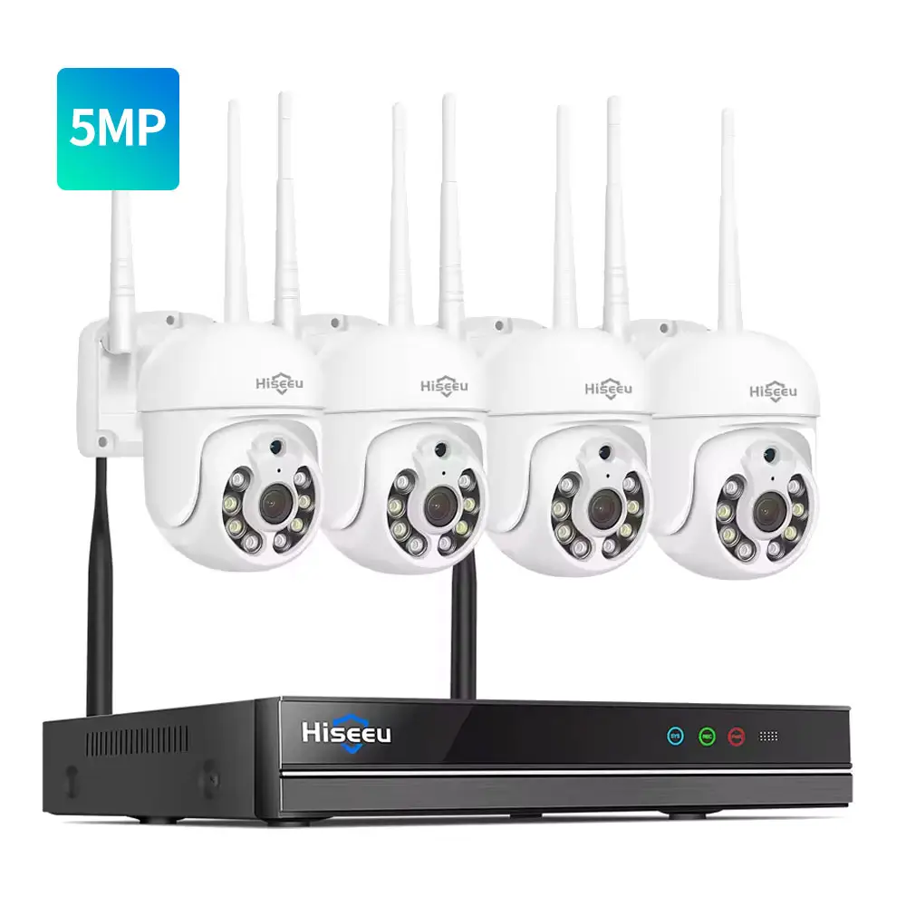 5MP PTZ Zoom kỹ thuật số CCTV WIFI IP Video giám sát máy ảnh hệ thống an ninh 2 cách âm thanh ngoài trời không dây Camera Kit