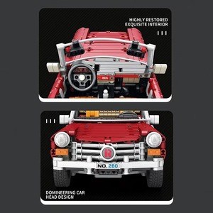 Reobrix 11005 Modello di <span class=keywords><strong>Auto</strong></span> Classica Vintage 280SL, <span class=keywords><strong>Auto</strong></span> Sportiva Telecomandata, Set di Blocchi da Costruzione per Bambini - Product Image 6