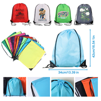 Sacs à cordon avec logo imprimé personnalisé, polyester, nylon, imperméable, sac à dos promotionnel personnalisé en maille, sac de sport 210D