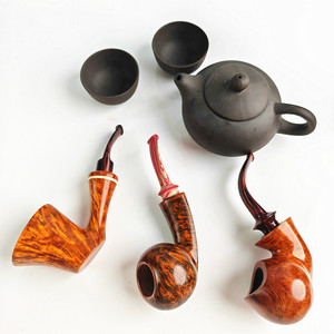 Handmade Briar Wood Tobacco Pipe Bent Type Vintage Classic Hollow Cavity Pipe For Smoking - Product Image 1