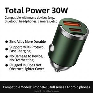 Dual-Core Intelligent Temp Control 30W PD Fast Charging Zinc <b>Mini</b> Adapter Multiple - Product Image 6