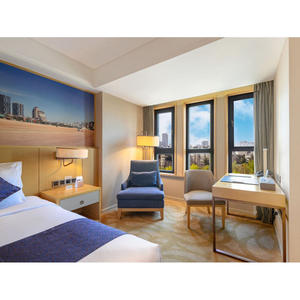 Prix de gros d'usine, ensemble de chambre à coucher d'hôtel de luxe 5 étoiles, cadre de lit en bois moderne commercial avec tête de lit et tables de chevet - Product Image 3