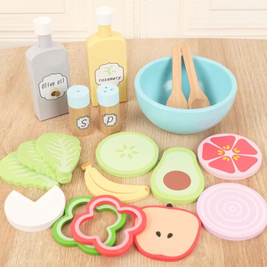 Jouets pour enfants Nouveautés Ensemble <span class=keywords><strong>de</strong></span> <span class=keywords><strong>cuisine</strong></span> <span class=keywords><strong>Jeux</strong></span> <span class=keywords><strong>de</strong></span> simulation alimentaire <span class=keywords><strong>Jeux</strong></span> <span class=keywords><strong>de</strong></span> légumes en bois Salade pour enfants - Product Image 2