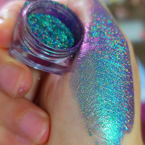 Poudre de paillettes fines de qualité cosmétique OEM en vrac, pigment noir caméléon scintillant pour fard à paupières, visage, corps et maquillage des ongles - Product Image 1
