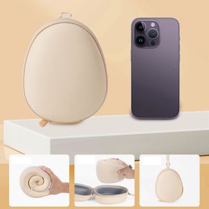Oreiller de voyage personnalisé en soie glacée et mousse à mémoire de forme, avec sangles réglables, facile à transporter, logo, massage, portable pour les vols, les trains, le bureau - Product Image 4