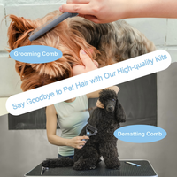Nouveauté : Kit de toilettage portable 7-en-1 en acier inoxydable pour animaux domestiques – Brosse de démêlage, coupe-ongles, lime à ongles pour chiens et chats