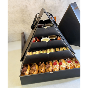 Boîte alimentaire pyramide personnalisée <span class=keywords><strong>en</strong></span> papier pour pâtisseries arabes halal, desserts, traiteur, emballage à emporter et plateaux de dégustation - Product Image 6