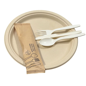 Ensemble de couverts jetables biodégradables en PLA personnalisés avec fourchette et cuillère pour la restauration et la vaisselle - Product Image 4