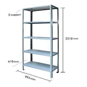 Kho nhiệm vụ ánh sáng kim loại rãnh góc Rack với 5 kệ - Product Image 1