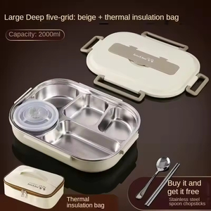 Rectangle Stainless Steel Kids Newborn Adult Office School Bento <b>Lunch</b> <b>Box</b> Insulated Cold and Hot BPA Free Heatable - Product Image 2
