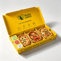 Nouvelle boîte à pizza personnalisée imprimée à 3 compartiments, emballage en carton de qualité alimentaire pour mini-pizzas, boîte à emporter écologique
