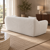 Ensemble de canapés sectionnels roses compressés confortables QINUO, meubles de salon en tissu pour villa et appartement