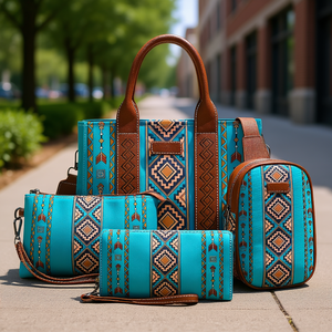 Db Women's <b>Boho</b> Chic Tote <b>Bag</b> Set Large Pu Panelled Zipper Closure Work Everyday Use All Seasons - Product Image 2