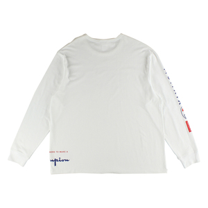 T-shirt Champion Ls Heritage pour homme, vêtements de sport, couleurs : blanc/rouge/bleu |   100% authentique - Product Image 3