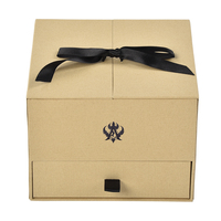 Boîte à tiroirs en carton double couche personnalisée avec logo en relief Boîtes à fleurs recyclées pour emballage de bouquets