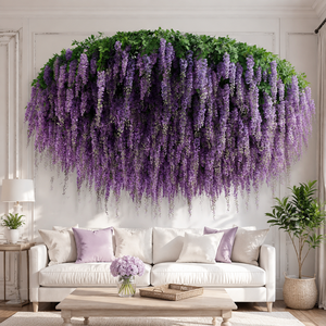 ดอกวิสทีเรียประดิษฐ์แบบแขวนตกแต่งเพดาน ทนทานต่อรังสียูวี เหมาะสำหรับฉากหลังงานแต่งงาน งานอีเว้นท์ และงานปาร์ตี้ - Product Image 3