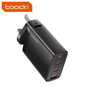 Certified Toocki Type C GaN Charger UK Type Adapter PD100w 4-ports GaN Usb C Fast Charger For Tablet Laptop