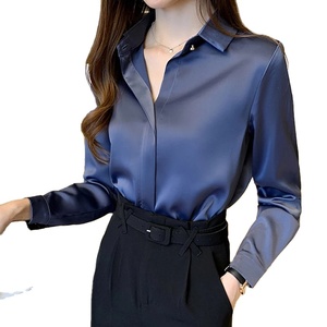 Áo Lụa Sa Tanh Nữ Văn Phòng Áo Lụa Áo Sơ Mi Nữ Trắng Áo Sơ Mi Nữ Dài Tay Áo Ngoại Cỡ Áo Sơ Mi Nữ - Product Image 1