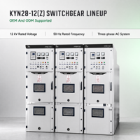 Armoire de commutation haute tension KYN28-12, blindée en métal, triphasée 12 kV 50 Hz, 1250 A, pour la distribution d'énergie
