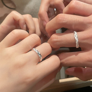 Anillos de pareja de estrellas de plata de ley S925, joyería de <span class=keywords><strong>promesa</strong></span> romántica clásica para boda, cumpleaños o regalo de aniversario para él/ella - Product Image 2