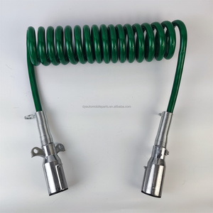 Nouvelle prise de <span class=keywords><strong>remorque</strong></span> à sept cœurs 7 voies, <span class=keywords><strong>cordon</strong></span> d'alimentation <span class=keywords><strong>électrique</strong></span> robuste noir-vert à âme en cuivre pour <span class=keywords><strong>semi</strong></span>-remorques, charge utile maximale 28T - Product Image 2