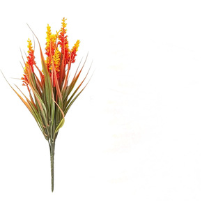 Fleurs artificielles Yuyao, herbe de printemps jaune et rouge, plante en pot, décoration extérieure pour la maison - Product Image 5