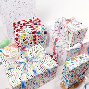 Haute qualité en gros 80g anniversaire néon papier Art papier tissu 43*300cm cadeau luxe emballage personnalisé rouleau de papier d'emballage - Product Image 2