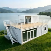 Cabaña Contenedor Prefabricada Wave Panel, Casa Modular Prefabricada para Glamping, Hotel, Jardín, Villa, Cafetería, Bar, Tienda Minorista