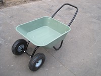 Chariot de jardin à 2 roues, chariot à benne basculante avec poignée et roues larges de 10 pouces, chariot utilitaire de jardin facile à charger