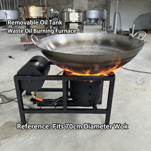 Cuisinière à huile usagée avec support <span class=keywords><strong>wok</strong></span> de 70 cm et sortie de flamme de 10 cm pour les opérations de cuisson en restaurant, usine et cantine - Product Image 2