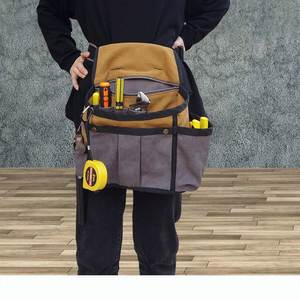 Sac de ceinture utilitaire robuste en toile classique pour électriciens et techniciens, avec poches de rangement pour outils et quincaillerie - Product Image 2