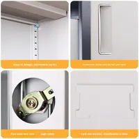 Armoire à dossiers en acier avec 4 tiroirs, serrure ignifuge, rangement de bureau bas, organisateur de documents d'archives, design simple et épaissi