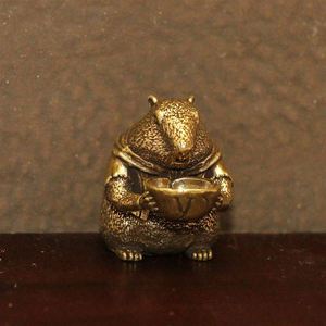 Figurine de marmotte 3D en laiton faite à la main, sculpture animale moderne et traditionnelle pour décoration de bureau, cadeau de collection - Product Image 3