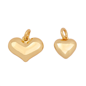 Ciondolo a Cuore in Ottone Massiccio di Ottima Qualità, Placcato in Oro 18K, Charm per Collana d'Amore per Coppie, per Creazione di Gioielli - Product Image 4