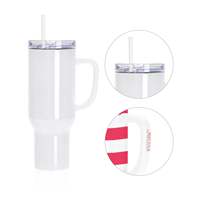 Tasse de voyage à café personnalisée de 40oz en acier inoxydable avec poignée imprimable résistante à la chaleur