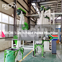 Ligne de production de machines à granulés d'aliments pour animaux RICHI Chine - Ligne complète de petites machines à granulés d'aliments pour animaux personnalisées 1-2t/h