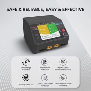 เครื่องชาร์จแบตเตอรี่ลิเธียมโพลิเมอร์แบบสองช่องสัญญาณอิสระ รุ่น D6 AC 100-240V PRO ชาร์จได้ทั้งแบบสองช่องและแบบบาลานซ์ รองรับ 2s 6s สำหรับชิ้นส่วนรถแข่ง RC - Product Image 5