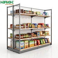Étagère de présentation robuste en métal Highbright HBE-SR pour supermarché, 6 étagères solides, antidérapante, autoportante, installation rapide, époxy