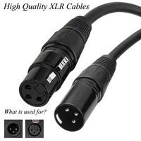 Bochara Câble XLR Mâle à Femelle M/F OFC Câble Audio Blindé Pour Microphone Mélangeur 1m 1.8m 3m 5m 10m 15m 20m