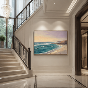 Pintura al Óleo Vintage de Paisaje Marino de Gran Tamaño, Pintura al Óleo Hecha a Mano sobre Lienzo, Arte de Pared <span class=keywords><strong>para</strong></span> Sala de Estar - Product Image 2