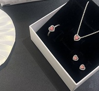 Juego de Joyería Clásica Original al por Mayor de Fábrica, Collar y Aretes, Chapado en Plata de Cobre con Circonita en Forma de Corazón, para Mujer, para Bodas y Fiestas
