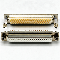 Konektor HDP62 D-SUB 62 Pin Male Female Sudut Kanan Pemasangan PCB Pin Solid Berlapis Emas Mur Depan 6mm 12mm 19mm Standoff Kuningan